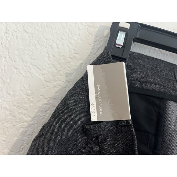Banana Republic Dress Chino Pants Men's Sz 34/32 Grey Wool Trousers Straight Leg - Picture 7 of 7